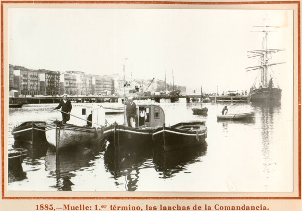 1885-El muelle-Lanchas comandancia