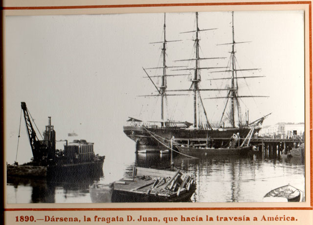 1890 - Dársena y Fragata hacia America