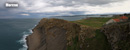 Panoramica de la vista del faro a los acantilados
